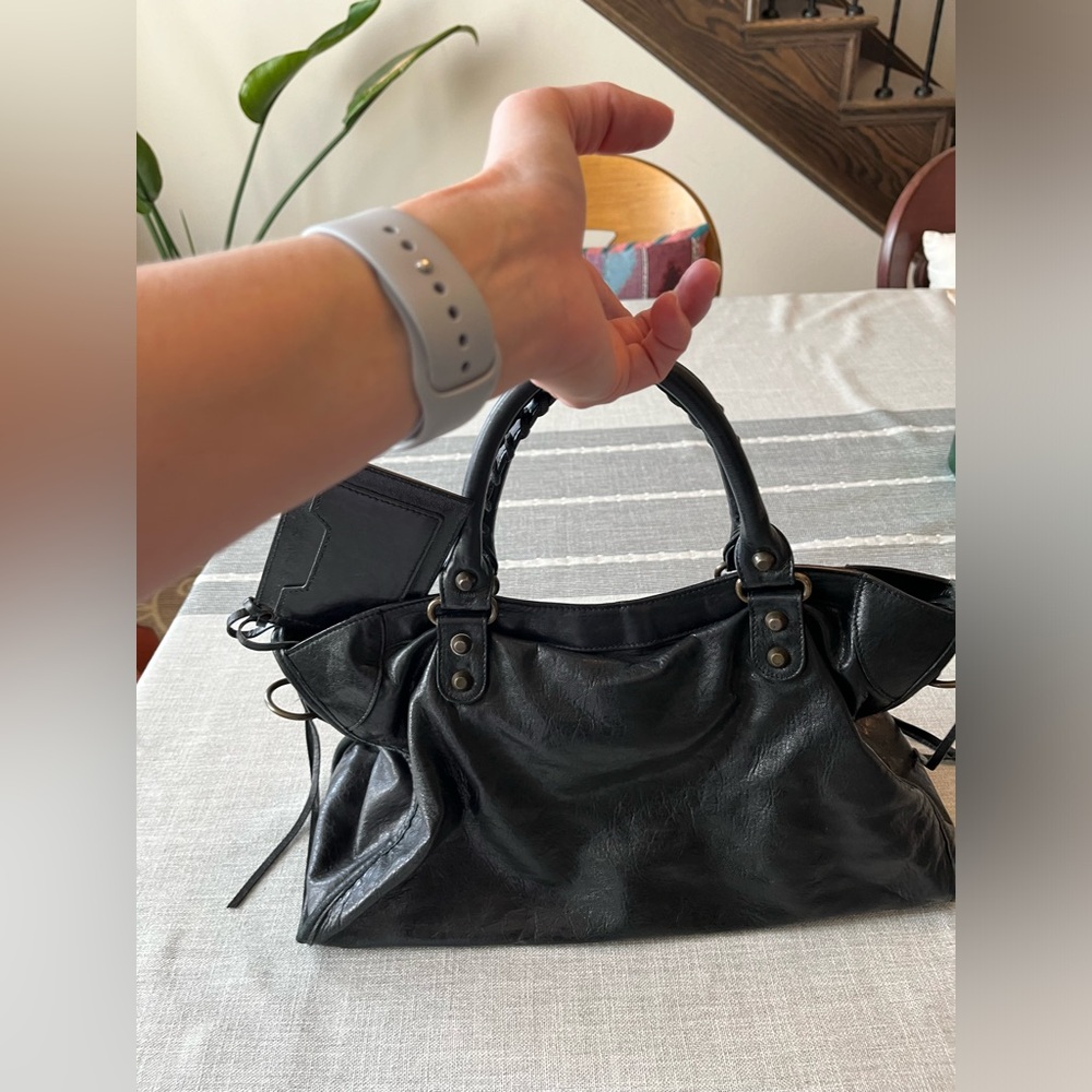 Balenciaga City Classic stud leather black bag